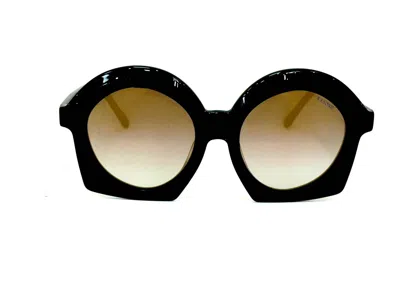 Kazoku Lunettes Wonderland Round Sunglasses In 809 In Black
