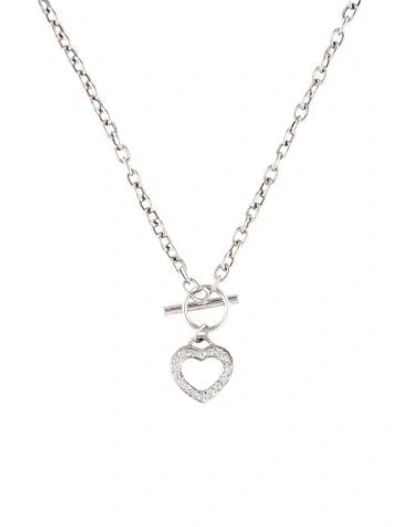 Pre-owned Kc Designs 14k Diamond Heart Pendant Necklace, 17" In Multicolor