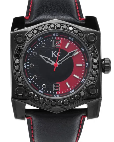 Pre-owned Kc Model Wa007518 Watch With 3.65ctw Black Opaque Roud Large Diamons. Brand