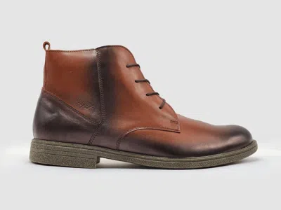 Kcr Group Men's Chukka Zip-up Leather Boots In Brown