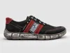 Kcr Group Men's Comfort Leather Shoes In Black/red In Multi