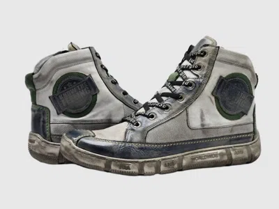 Kcr Group Men's Comfort Thick Wool Lined Zip-up Leather Boots In Grey/green