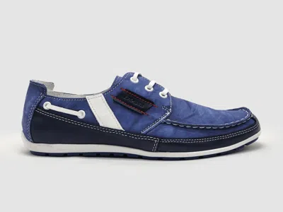 Kcr Group Men's Dockside Leather Boat Shoes In Blue