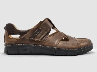 Kcr Group Men's Everyday Closed-toe Leather Sandals In Brown