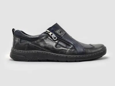 Kcr Group Men's Everyday Slip-on Leather Shoes In Black/navy In Multi