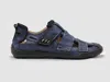Kcr Group Men's Leather Sandals In Blue In Blue