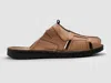 Kcr Group Men's Lounge Leather Sandals In Light Brown In Brown