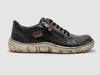 Kcr Group Men's Original Zip-up Leather Shoes In Black In Black