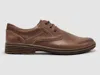 Kcr Group Men's Oxford Leather Dress Shoes In Dark Brown In Brown