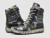 Kcr Group Men's Tall Comfort Thick Wool Lined Zip-up Leather Boots In Grey/yellow