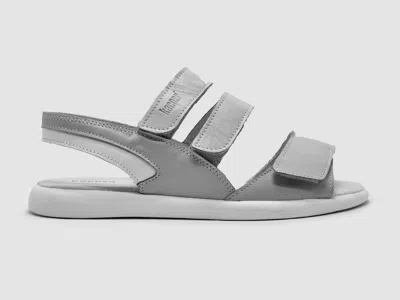 Kcr Group Women's Leather Flip-flops In Grey In Gray