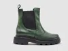 Kcr Group Women's Modern Insulated Zip-up Chelsea Leather Boots In Green In Green