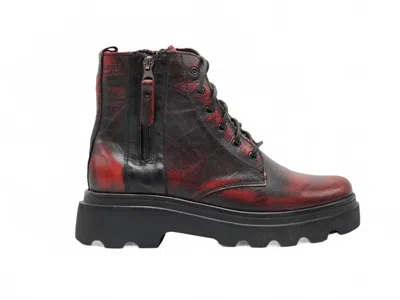 Kcr Group Women's Modern Lined Zip-up Leather Boots In Black/red In Multi