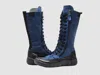 Kcr Group Women's Original Tall Thick Wool-lined Zip-up Leather Boots In Blue In Blue