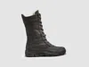 Kcr Group Women's Original Tall Thick Zip-up Leather Boots In Dark Grey In Grey