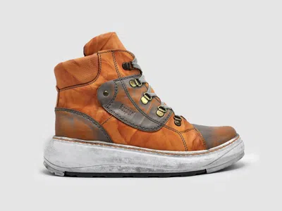 Kcr Group Women's Retro Fur-lined Leather Boots In Orange