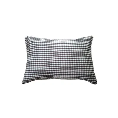 Kd Weave Chocolate Gingham Pillow Cover In Brown