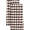 Kd Weave Gingham Napkin In Brown