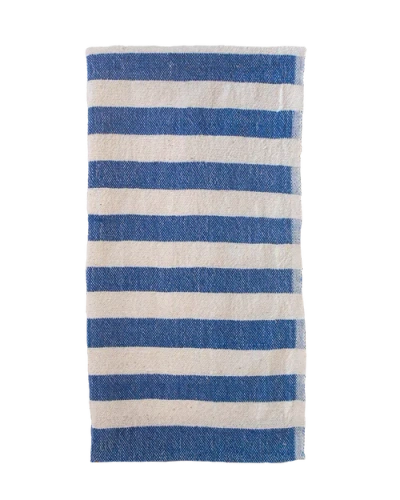 Kd Weave Stripe Hand Towel In Blue