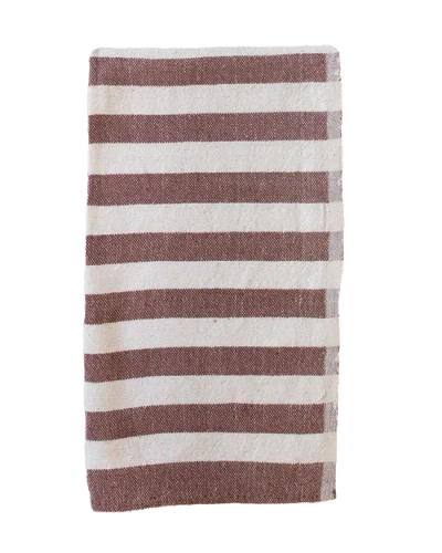 Kd Weave Stripe Hand Towel In Brown