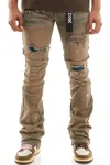 Kdnk Men's Raw Denim Patched Flare Jeans In Ash Blue In Multi