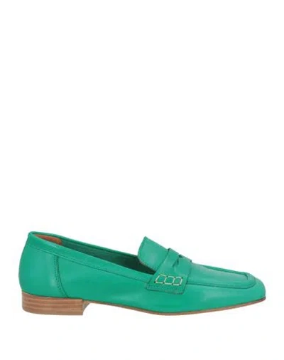 Köe Woman Loafers Emerald Green Size 5 Leather