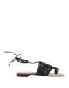 Köe Toe Strap Sandals In Black
