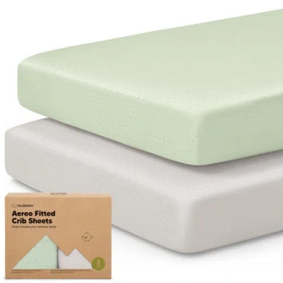 Keababies 2-pack Aereo Fitted Crib Sheets In Sage