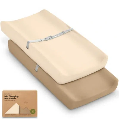 Keababies 2-pack Isla Changing Pad Covers In Brown
