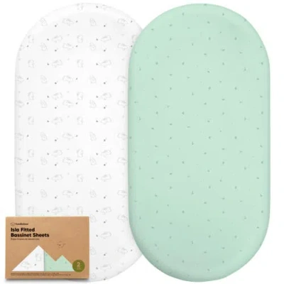 Keababies Kids'  2-pack Isla Fitted Bassinet Sheets In Green