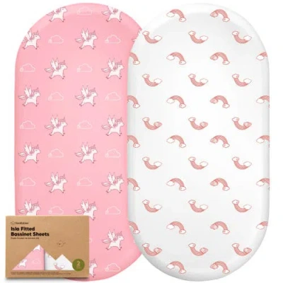 Keababies 2-pack Isla Fitted Bassinet Sheets In Dreamland