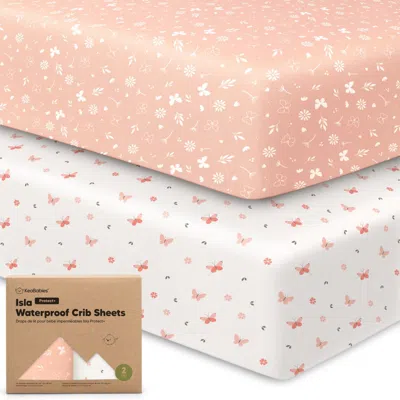 Keababies 2-pack Isla [protect+] Waterproof Crib Sheets In Butterflies