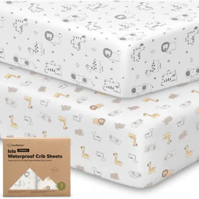 Keababies 2-pack Isla [protect+] Waterproof Crib Sheets In Keasafari