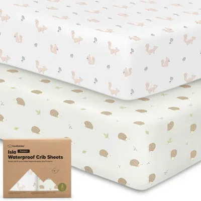 Keababies 2-pack Isla [protect+] Waterproof Crib Sheets In Nibbles/bruce