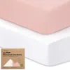 Keababies 2-pack Isla [protect+] Waterproof Crib Sheets In Rose