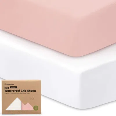 Keababies 2-pack Isla [protect+] Waterproof Crib Sheets In Rose