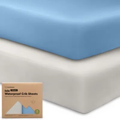 Keababies 2-pack Isla [protect+] Waterproof Crib Sheets In Blue