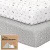 Keababies 2-pack Isla [protect+] Waterproof Crib Sheets In White