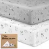 Keababies 2-pack Isla [protect+] Waterproof Crib Sheets In Woodland