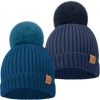 Keababies 2-pack Pom Knitted Beanie In Cobalt