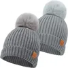 Keababies Kids' 2-pack Pom Knitted Beanie In Steel