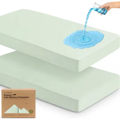 Keababies 2-pack Quin Protect+ Waterproof Crib Mattress Protector In Aloe