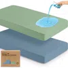Keababies 2-pack Quin Protect+ Waterproof Crib Mattress Protector In Lagoon