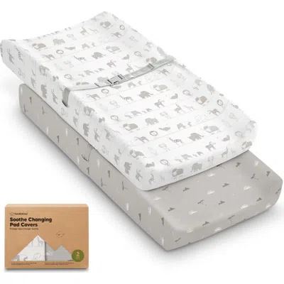 Keababies 2-pack Soothe Changing Pad Covers In Gray