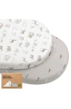 Keababies 2-pack Soothe Fitted Bassinet Sheets In Gray