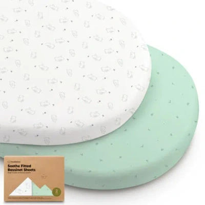 Keababies 2-pack Soothe Fitted Bassinet Sheets In Bunnies