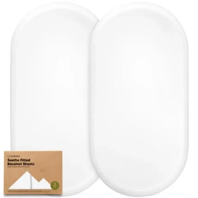 Keababies 2-pack Soothe Fitted Bassinet Sheets In Soft White
