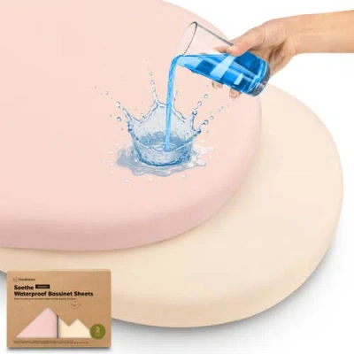 Keababies 2-pack Soothe [protect+] Waterproof Bassinet Sheets In Pink