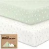 Keababies 2-pack Soothe [protect+] Waterproof Crib Sheets In Green