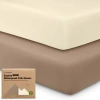 Keababies 2-pack Soothe [protect+] Waterproof Crib Sheets In Latte